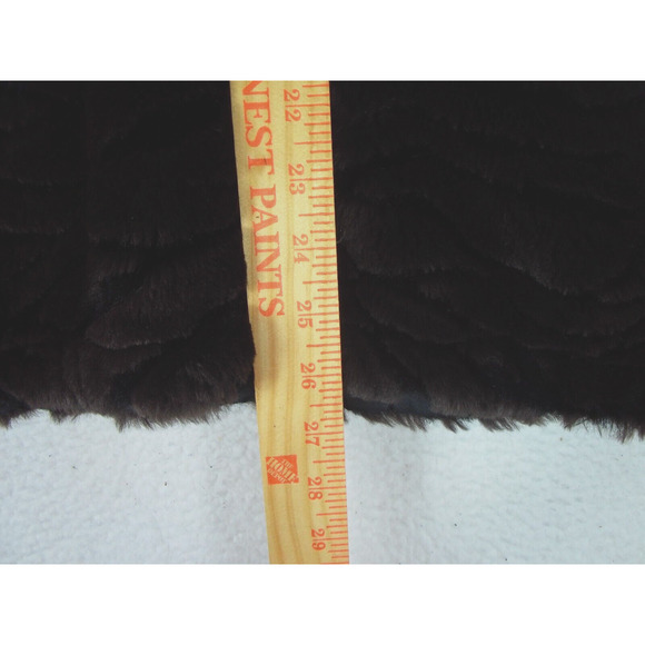 Duffel Outdoor Vest Faux Fur Vest Dark Brown Pockets Full Zip Size XL‎ Vintage - Picture 6 of 8